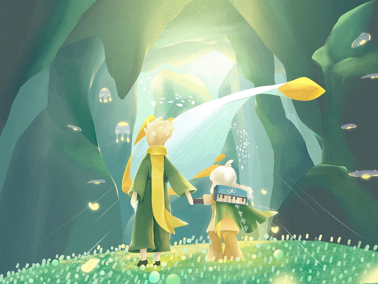 光遇插画|小王子季|插画|创作习作|画完就去买炸鸡