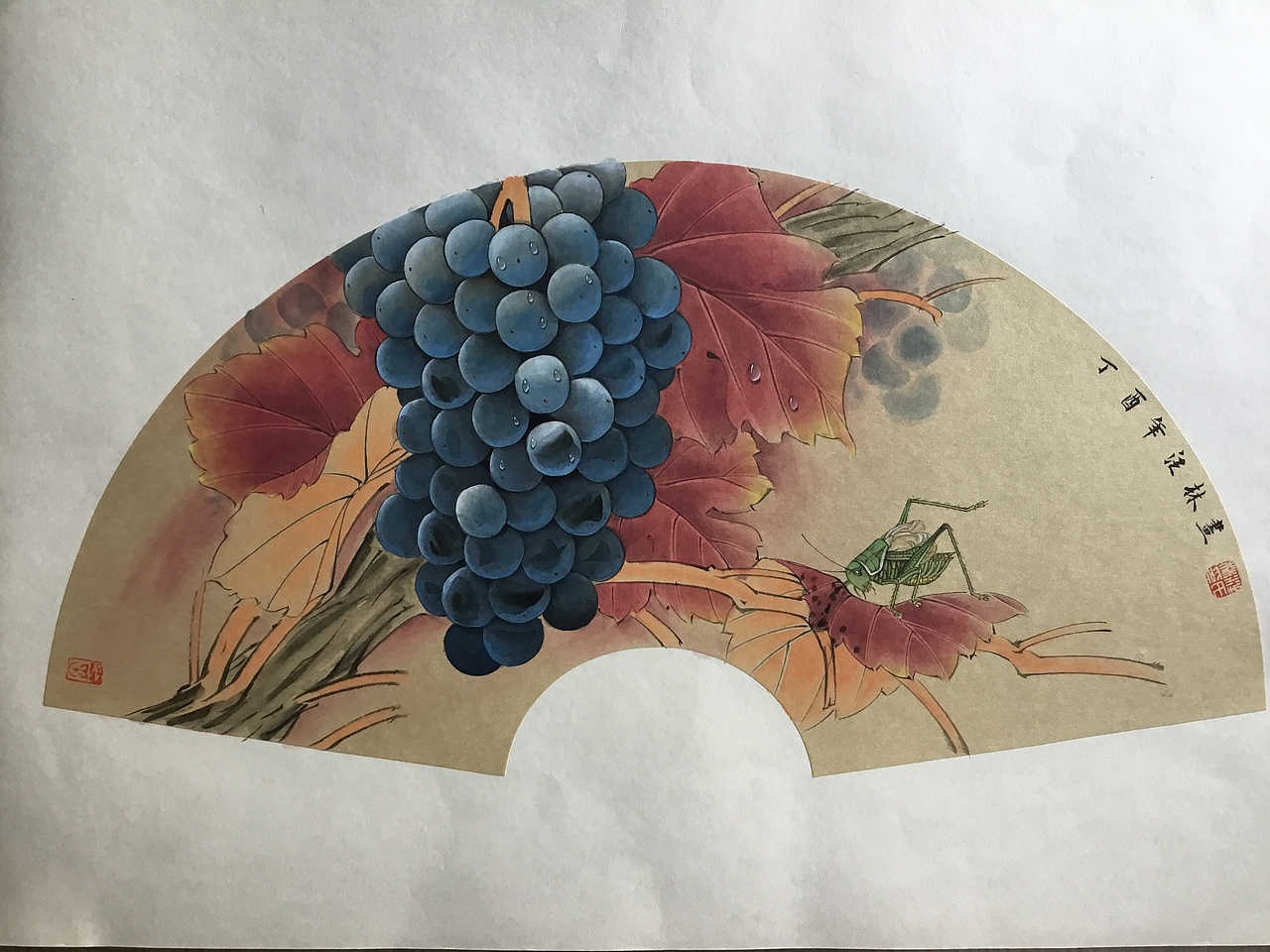 汪林工笔画葡萄