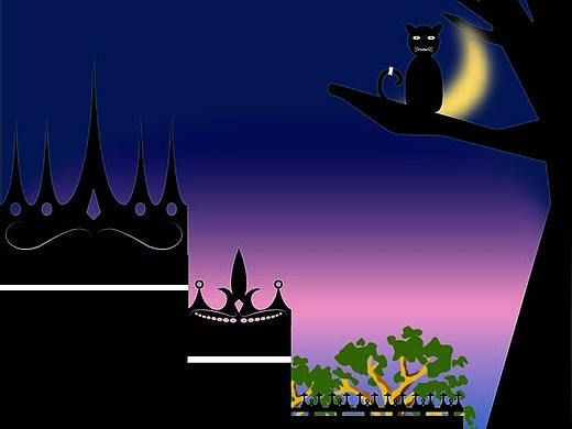 夜色，房屋，黑貓（個人主頁-ZMjQ4Nzk2MjQ=） - 其他平面 - 站酷設(shè)計師我在過馬路you原創(chuàng)素材 - 站酷ZCOOL