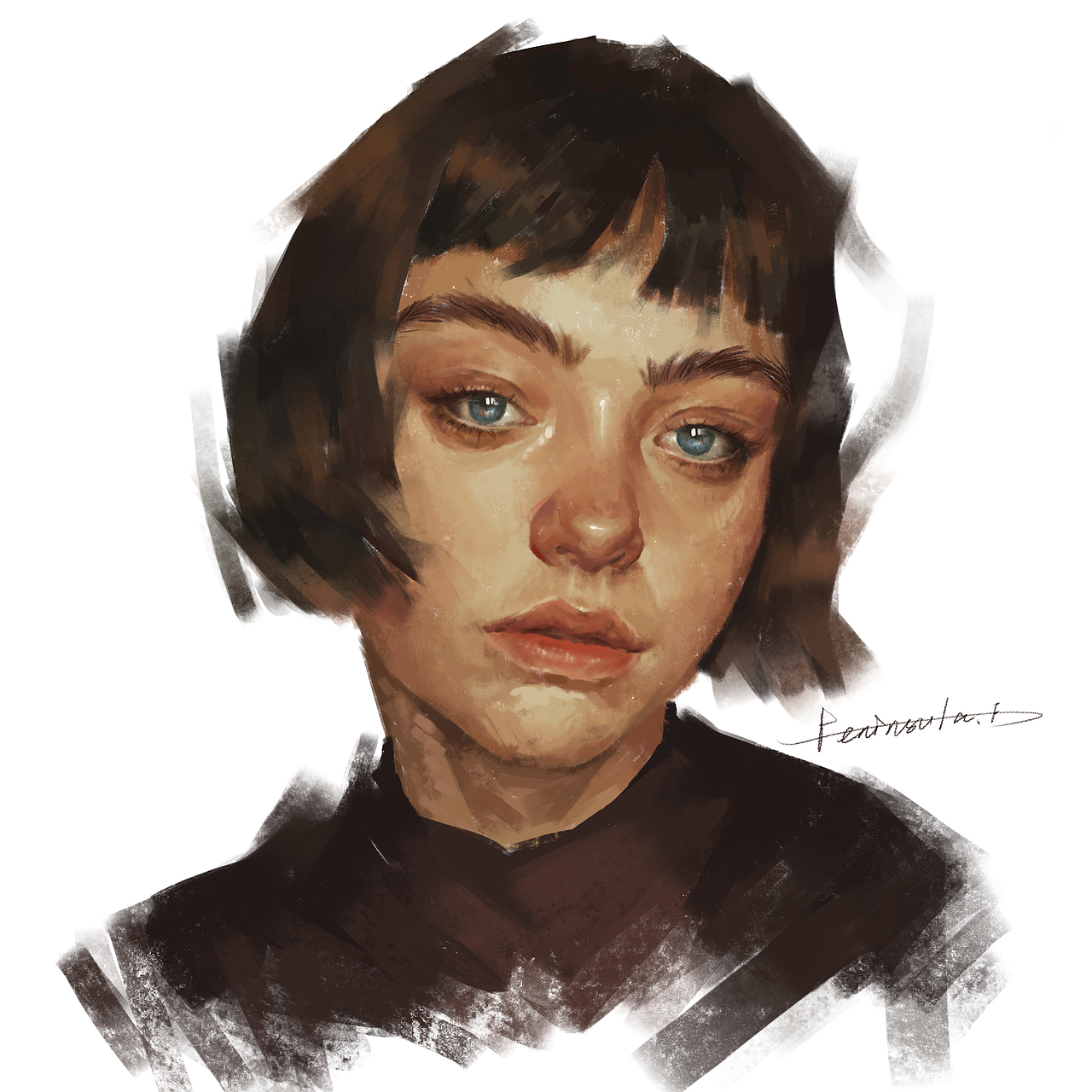 procreate板绘人像（图ZMjU1NDcyODE2） - 绘画 - 站酷设计师PENINSULA小张原创素材 - 站酷ZCOOL