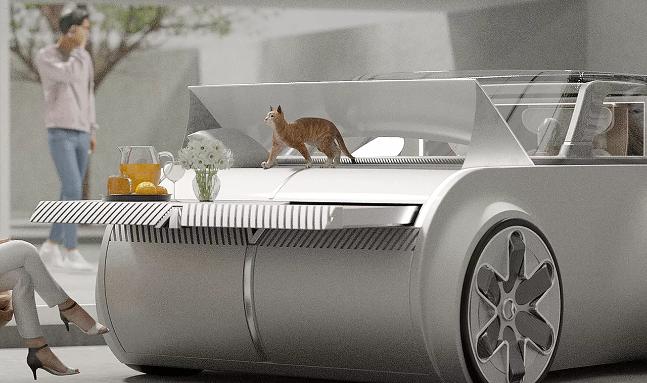 宠物通讯装置概念车—宠物和主人共享空间的电动汽车