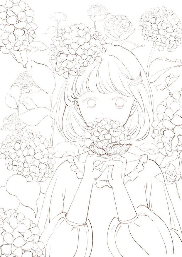 绣球与少女（图ZMzQzNTMzMjEy） - 创作习作 - 站酷设计师桂羽原创素材 - 站酷ZCOOL