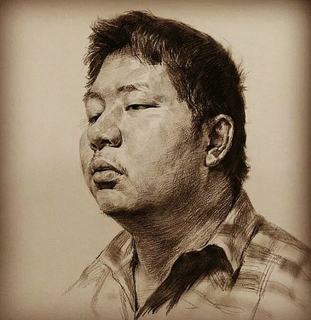 素描人物嚣张的小胖