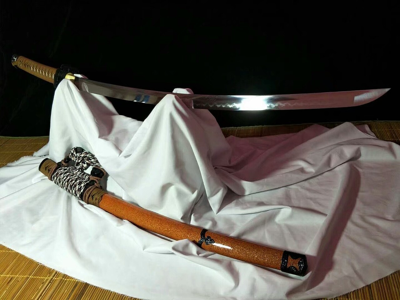 特制金梨子地鞘 t10钢烧刃太刀