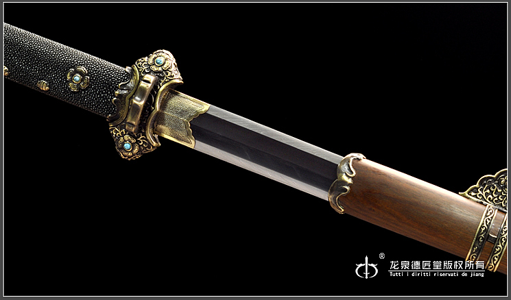 龙泉刀剑-乾坤唐剑|百炼羽毛钢(DJ-2703)