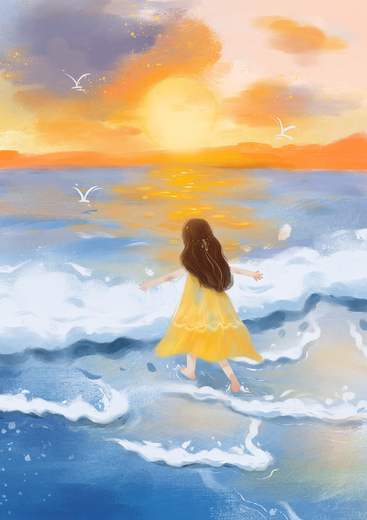 拥抱夕阳|插画|艺术插画|sieling - 原创作品 - 站酷 (zcool)