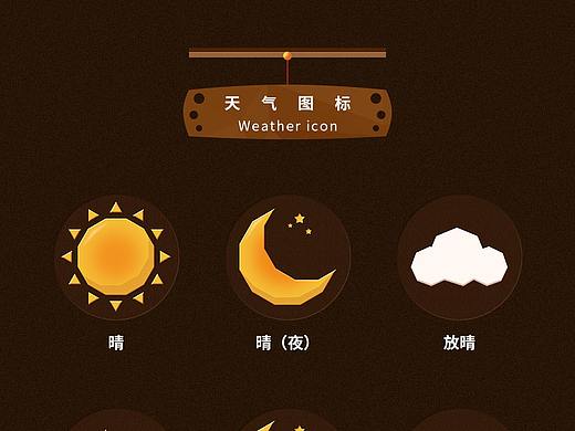 这是一个折纸风的天气空间图标