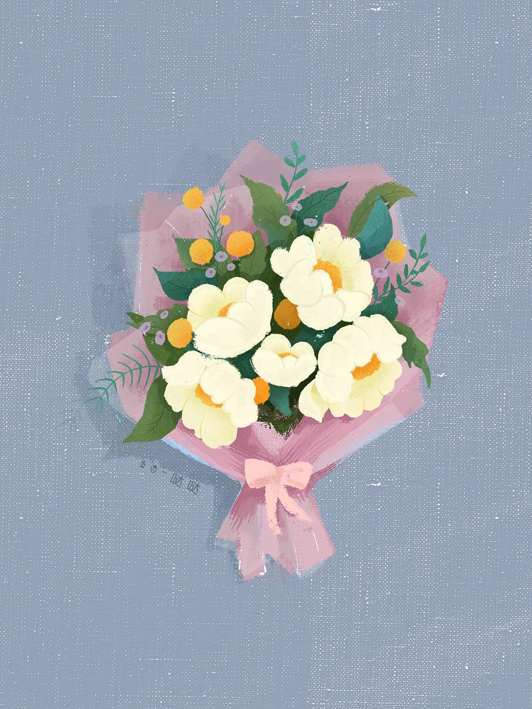 花束插畫（圖ZMjE1NDUzMDUy） - 創(chuàng)作習(xí)作 - 站酷設(shè)計師竹馬呀原創(chuàng)素材 - 站酷ZCOOL