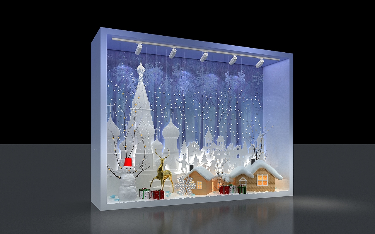 冬季创意城堡故事白蓝色3D效果图（图ZMjQwNTExNjQ4） - 场景 - 站酷设计师治术艺空原创素材 - 站酷ZCOOL