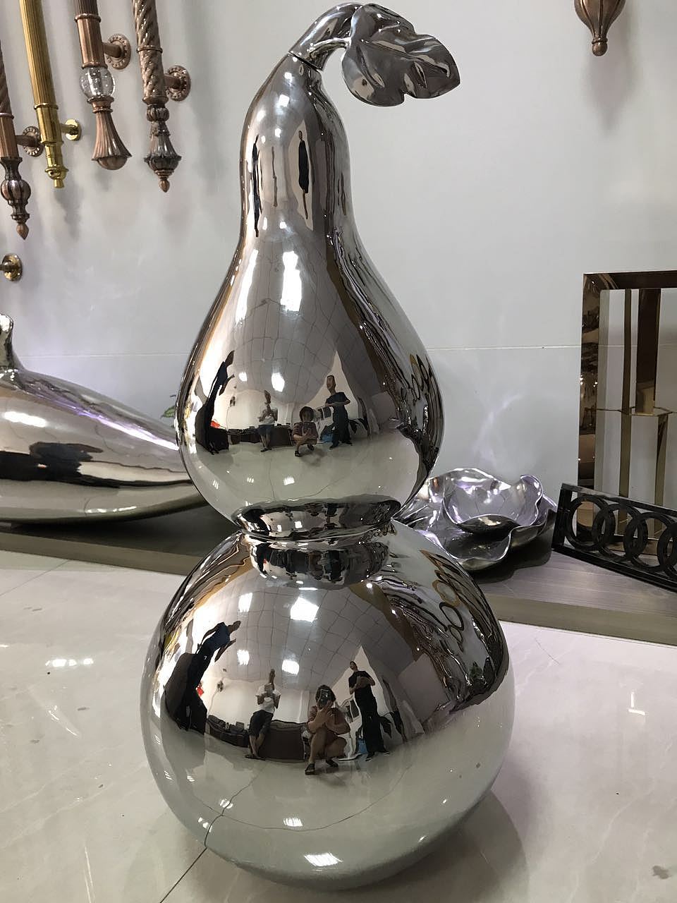 不锈钢葫芦雕塑 可大可小摆件和景观雕塑皆可|手工艺|工艺品设计|高档