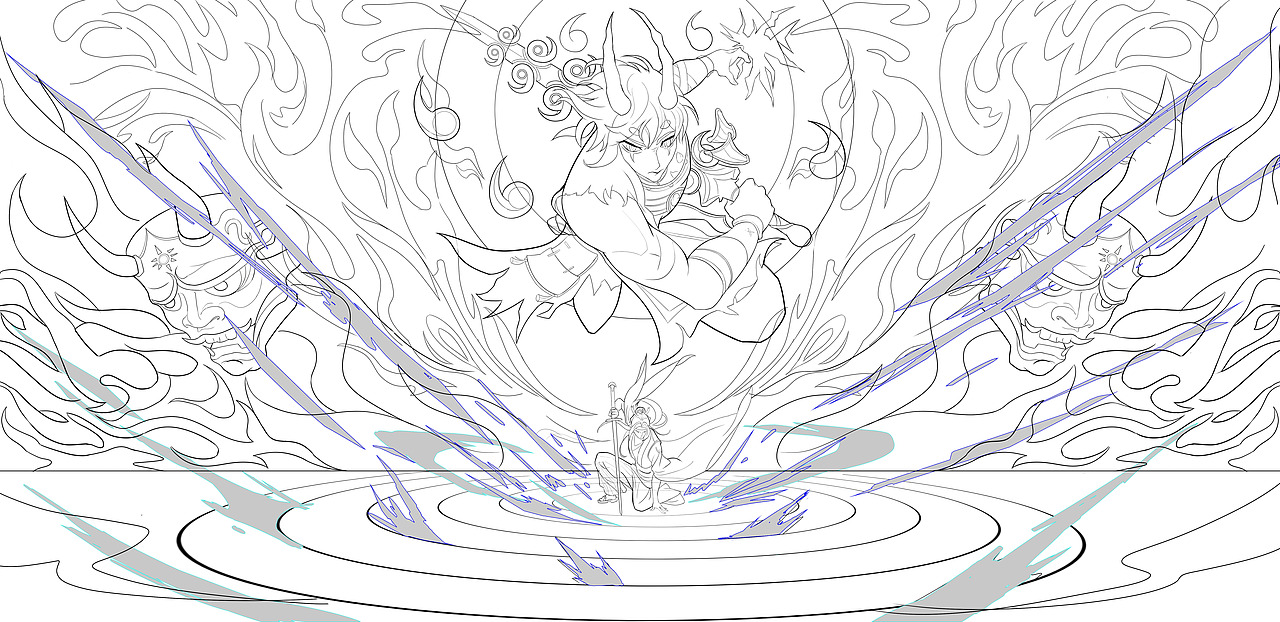 清线,整理线稿准备上色