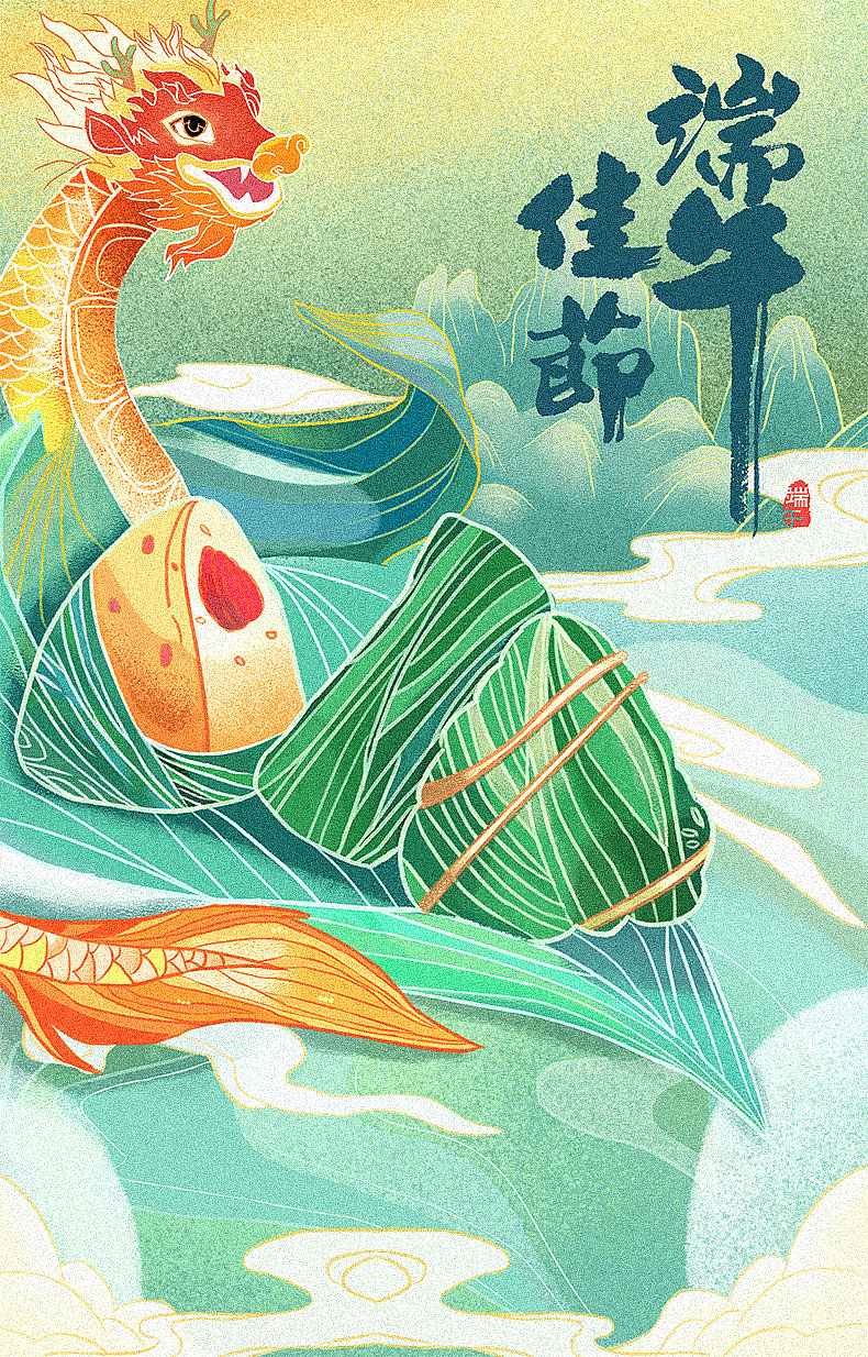 艺成学校学生手绘端午节作品