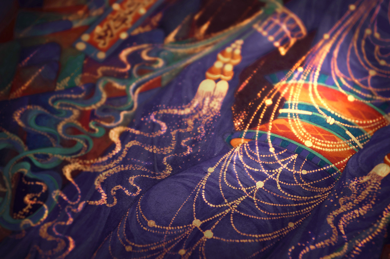 《鹤仙歌.金散瘴》白中南颜彩-人川集（图ZMTAxODA1MTMy） - 艺术插画 - 站酷设计师白中南原创素材 - 站酷ZCOOL