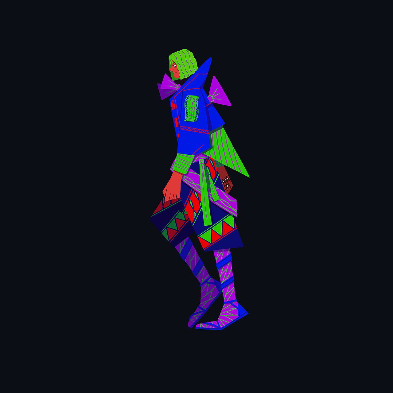 虚拟时装周服装插画