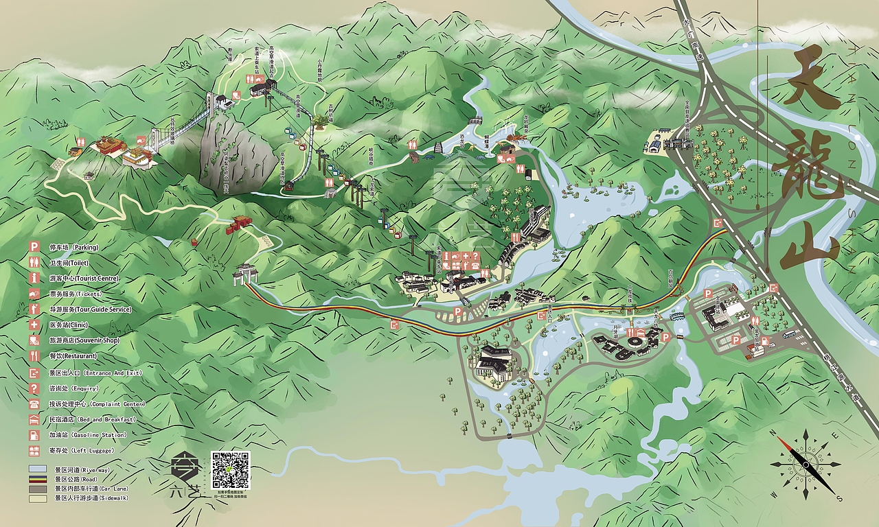 天龙山景区手绘地图导览图国风（图ZMjI0OTUxMzg4） - 商业插画 - 站酷设计师手绘地图六藝設計原创素材 - 站酷ZCOOL