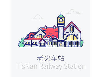 线性城市图标 济南
