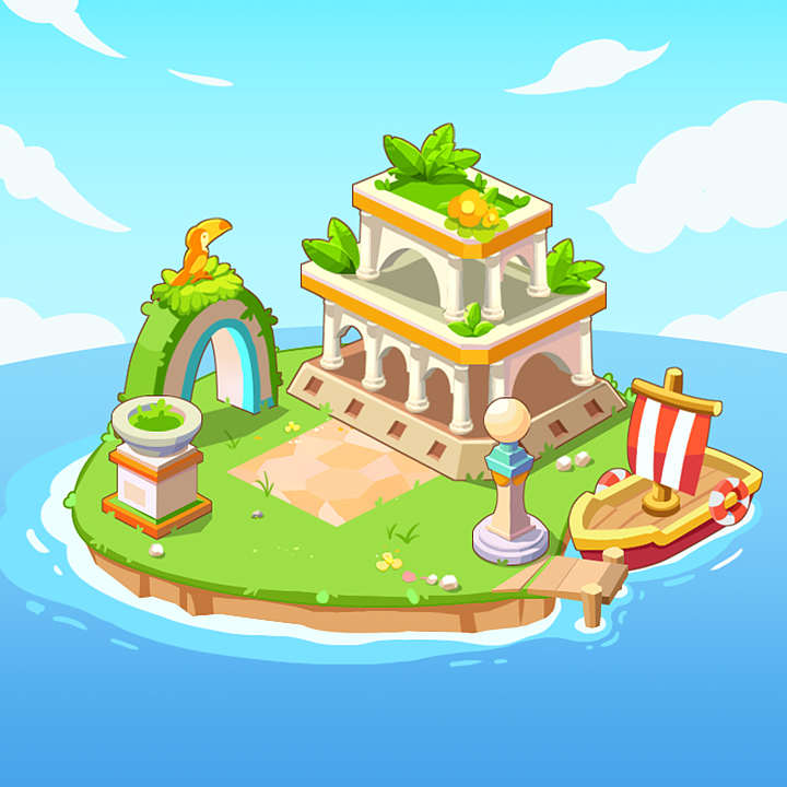 海岛（图ZMjU0NTcyNzUy） - 游戏原画 - 站酷设计师鹿蜀v原创素材 - 站酷ZCOOL