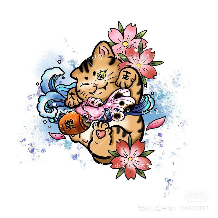 两张纹身喵客图