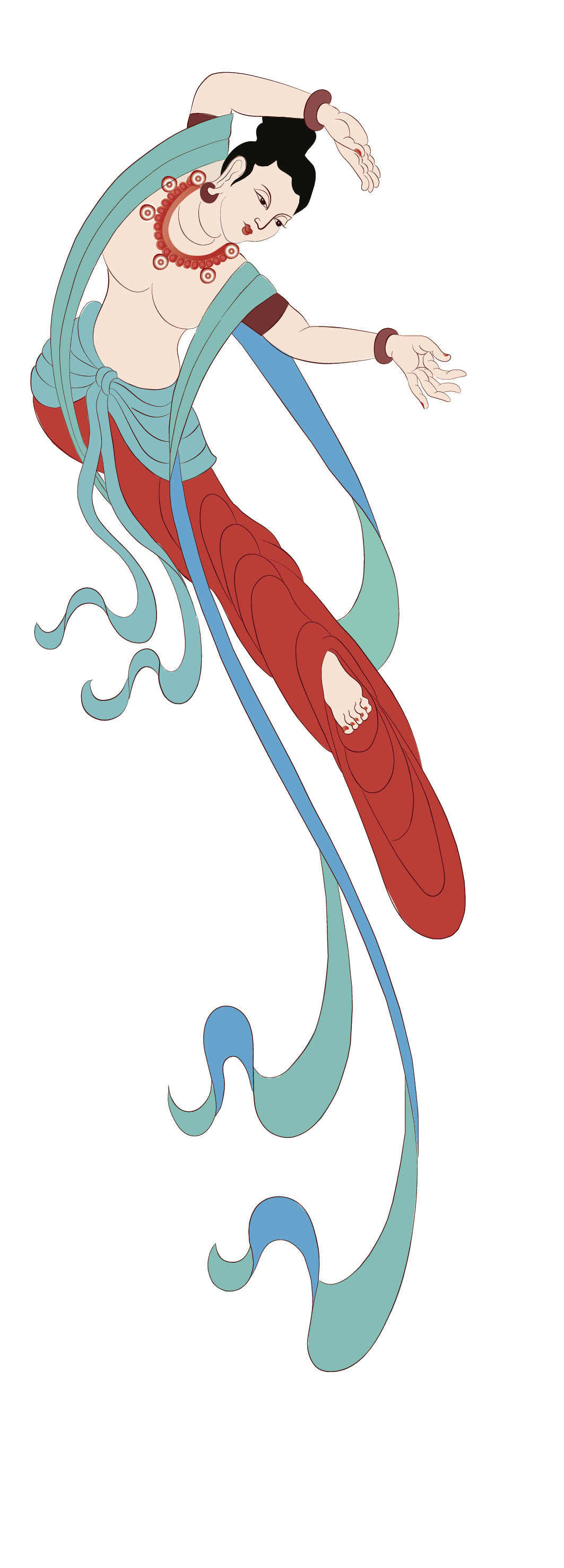 《飞天》矢量插画(以商用)