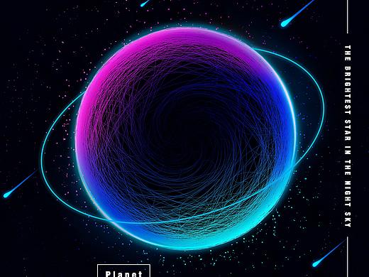 AI绘制创意抽象线条海报