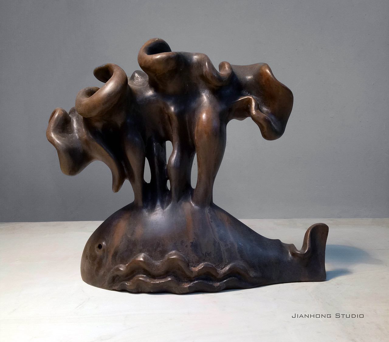 《欢乐的鲸》、《天青马头》、《墨青小马》、《醉》（图ZMTM1MzMyNTQ0） - 雕塑 - 站酷设计师周鉴鸿_雕塑原创素材 - 站酷ZCOOL