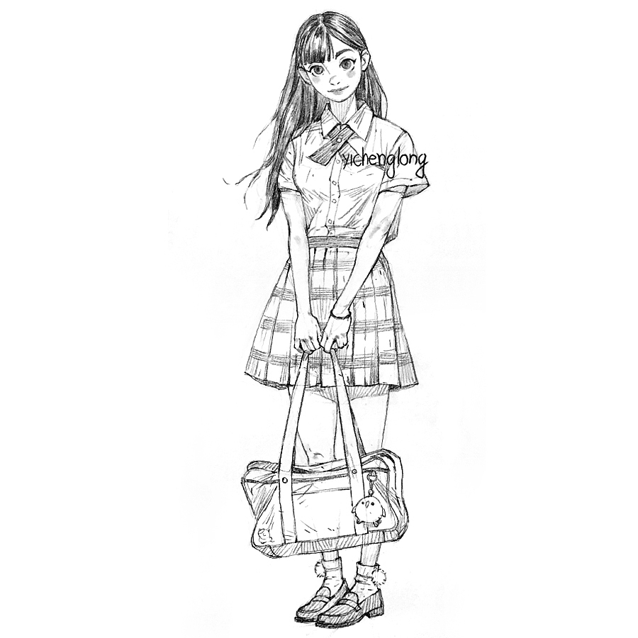 卡通人物速写插画