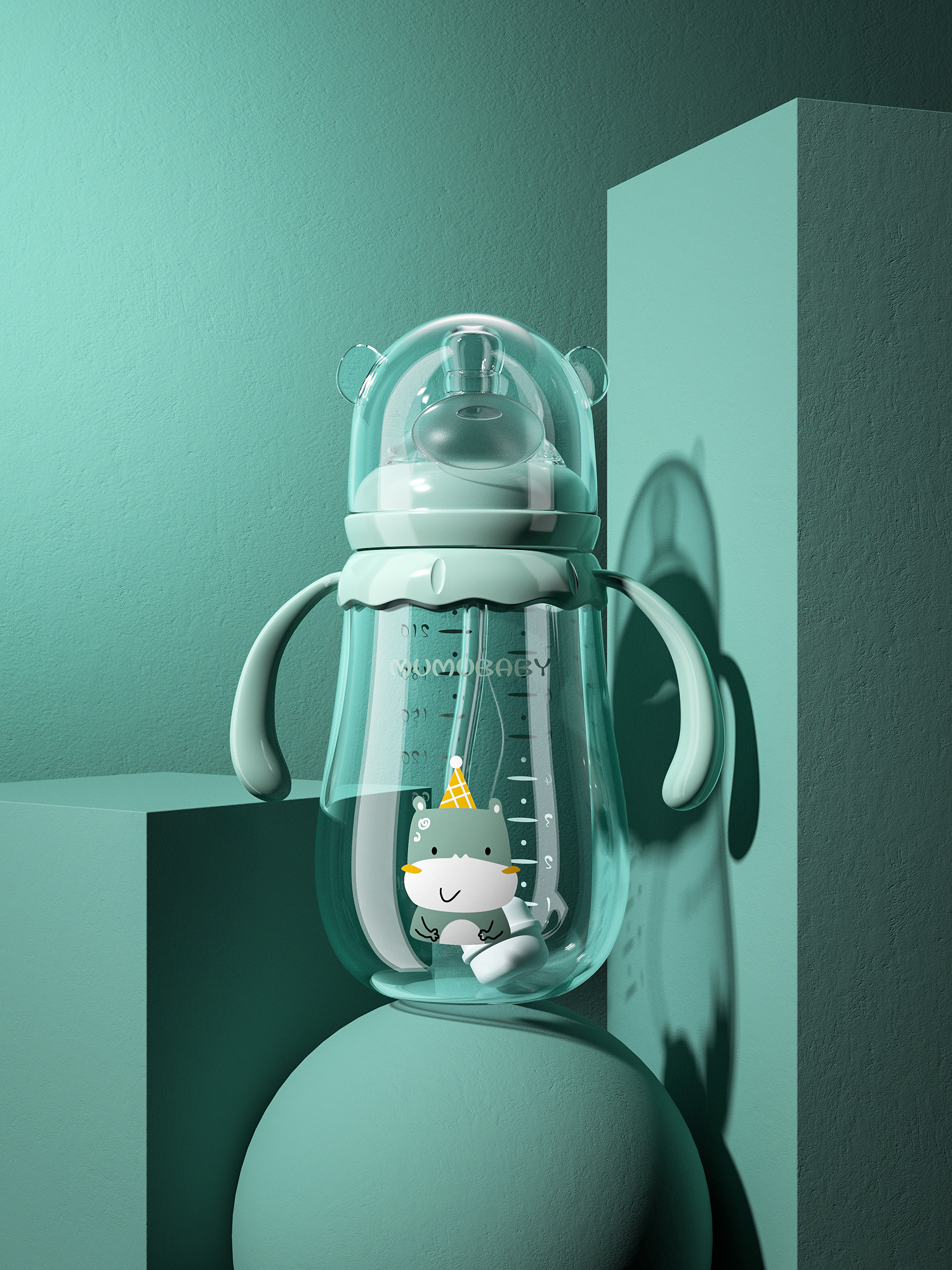 母婴产品（奶瓶）场景渲染|三维|产品|盖华ZAPEX - 原创作品 - 站酷 (ZCOOL)