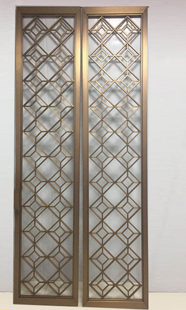 专业定制拉丝仿铜不锈钢屏风花格