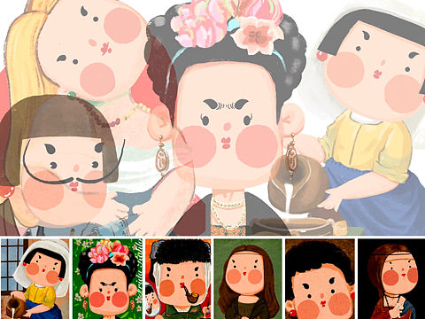 当世界名画与可爱碰撞