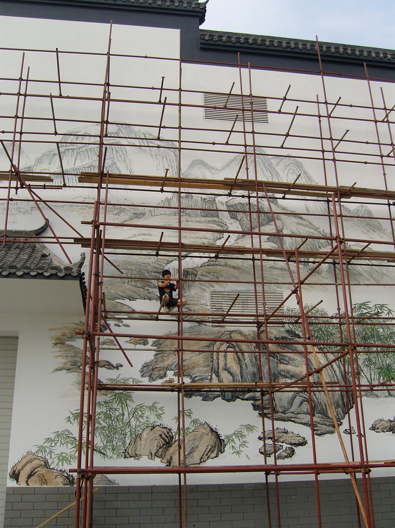 巨力集团——刘伶醉酒厂大型壁画创作，手绘，彩绘，中国画，山水画。（图ZMTY3NjM2MzY=） - 新锐潮流插画 - 站酷设计师小西少爷原创素材 - 站酷ZCOOL
