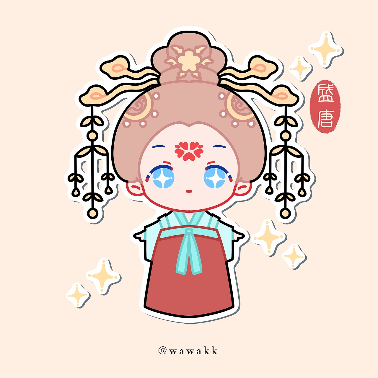 九个古装Q版人物