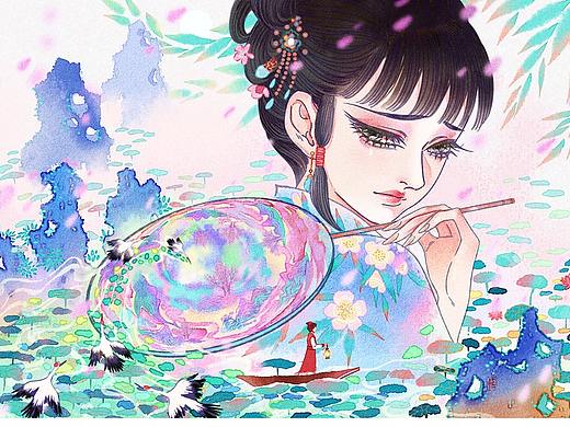 寒塘渡鹤影