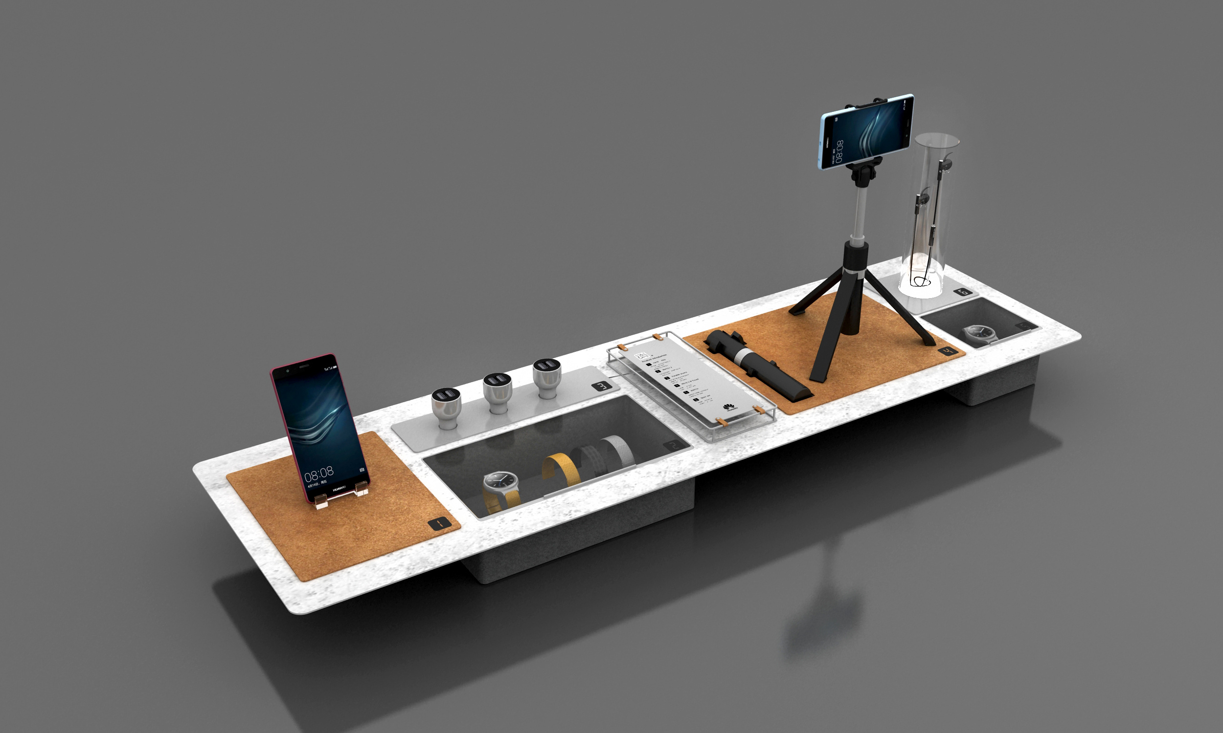 华为pc类展会桌面陈列设计
