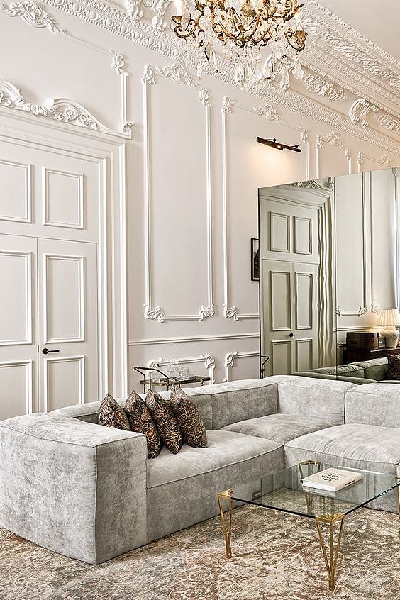 室内设计 石膏线 护墙板