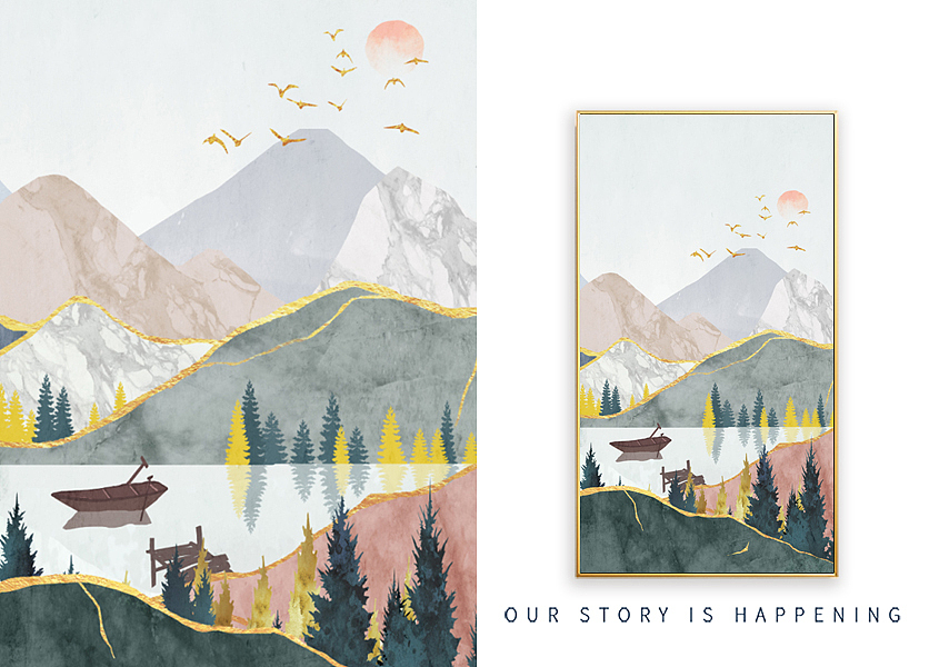 《青山滴翠》（图ZMjE2NzUzMzU2） - 商业插画 - 站酷设计师画先生空间站原创素材 - 站酷ZCOOL