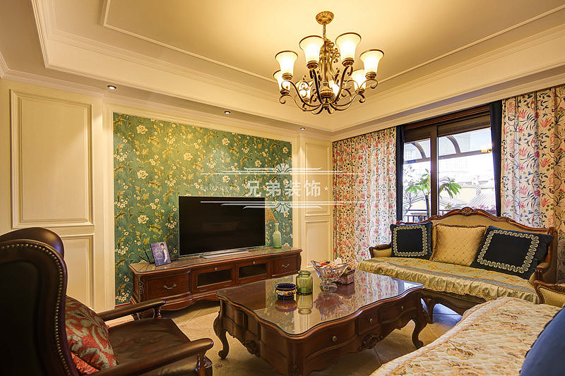 龙湖两江新宸美式风格(160平)设计方案效果