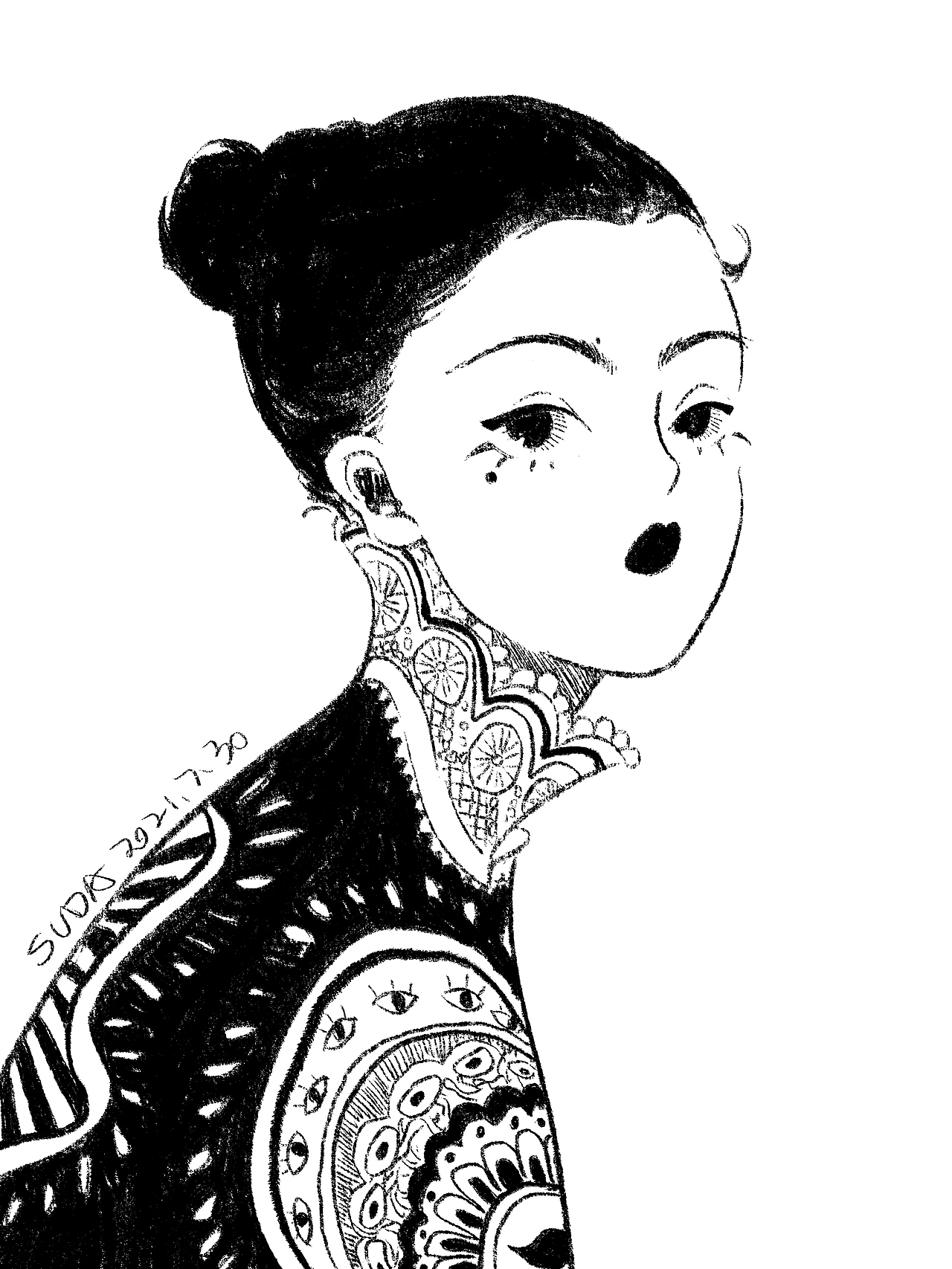 黑白时尚人物速写练习（图ZMjcyMDAxODQ0） - 创作习作 - 站酷设计师ASUD原创素材 - 站酷ZCOOL