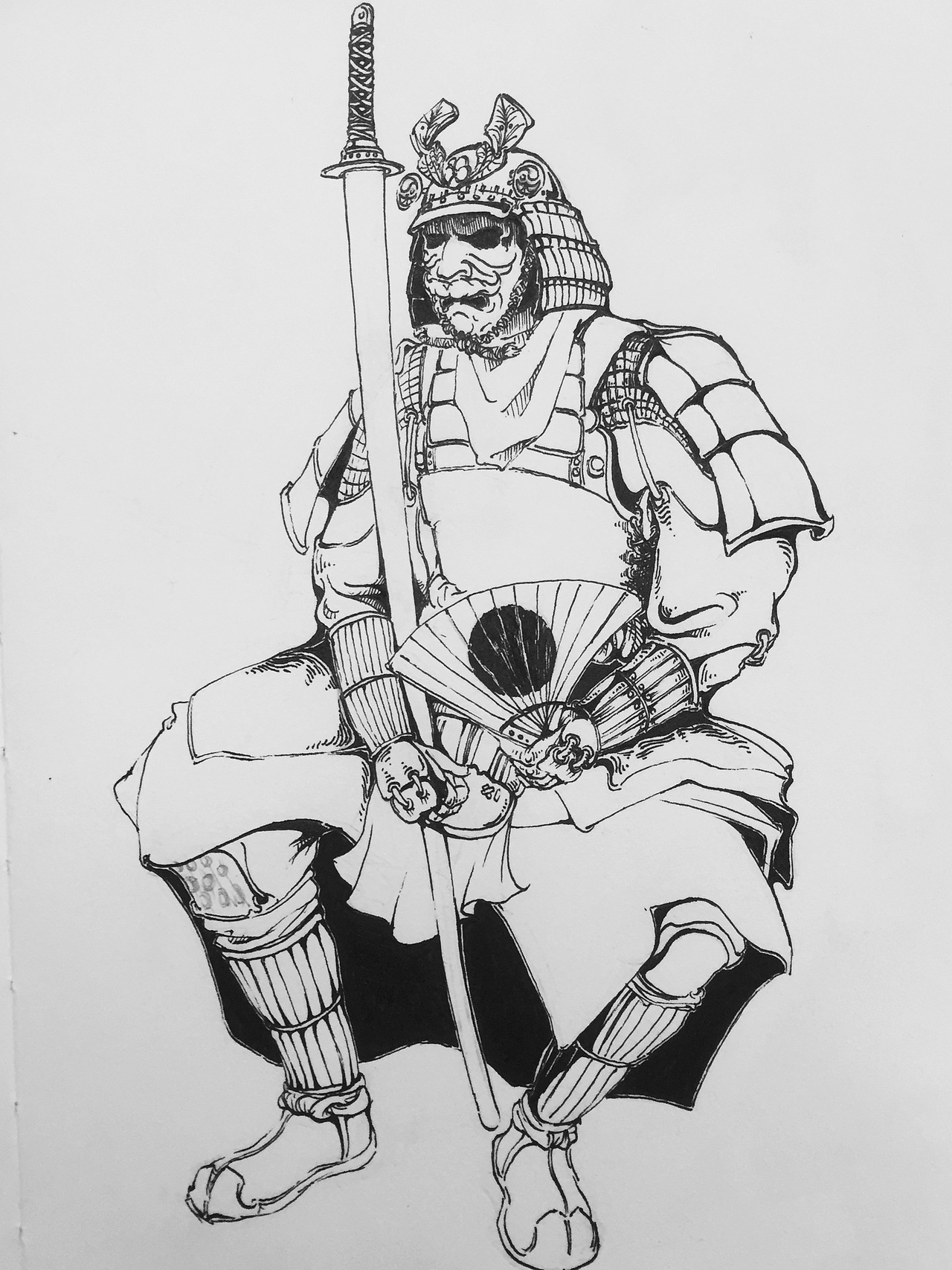 原创手绘 武士 插画练习