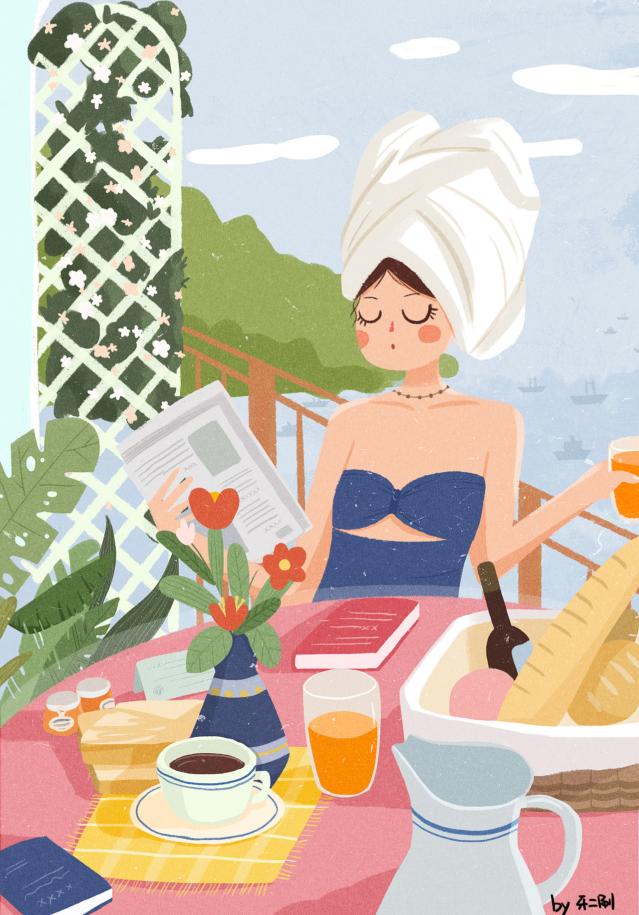 一起度假吧（图ZMjUwMzQ4MjA4） - 儿童插画 - 站酷设计师牙刷626原创素材 - 站酷ZCOOL