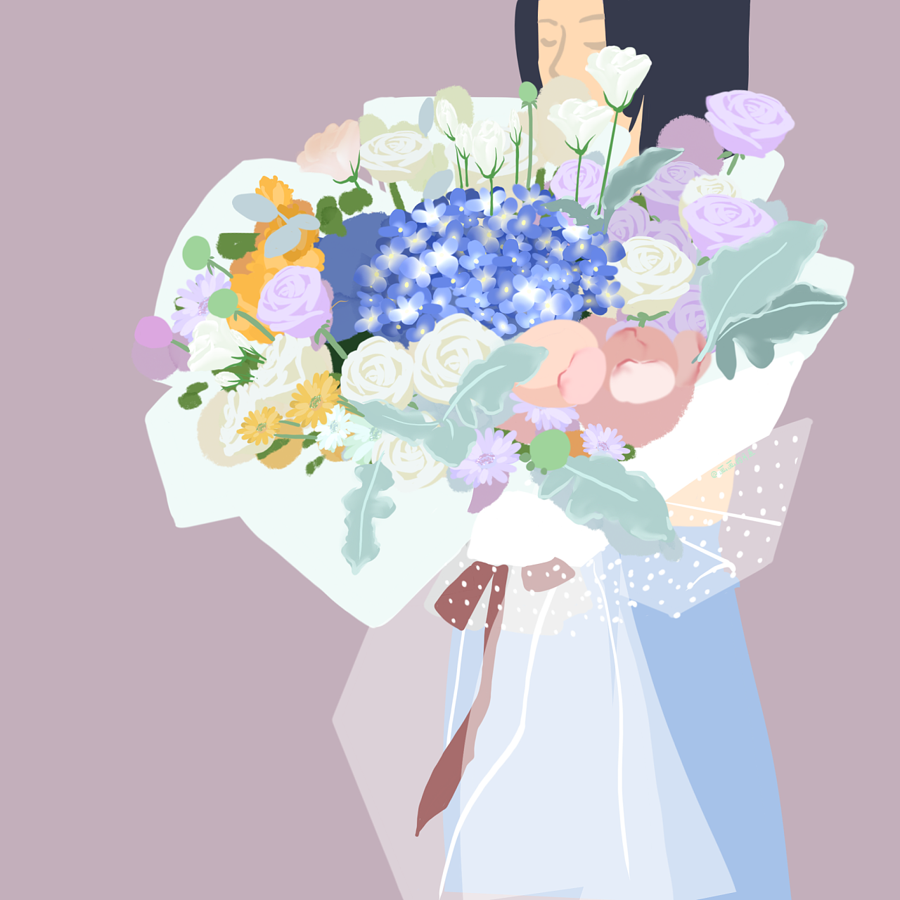 一组花束|插画|商业插画|木月画画了么 - 原创作品 - 站酷 (zcool)