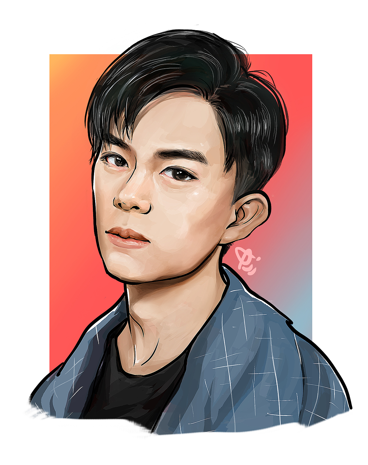 易烊千玺 手绘头像