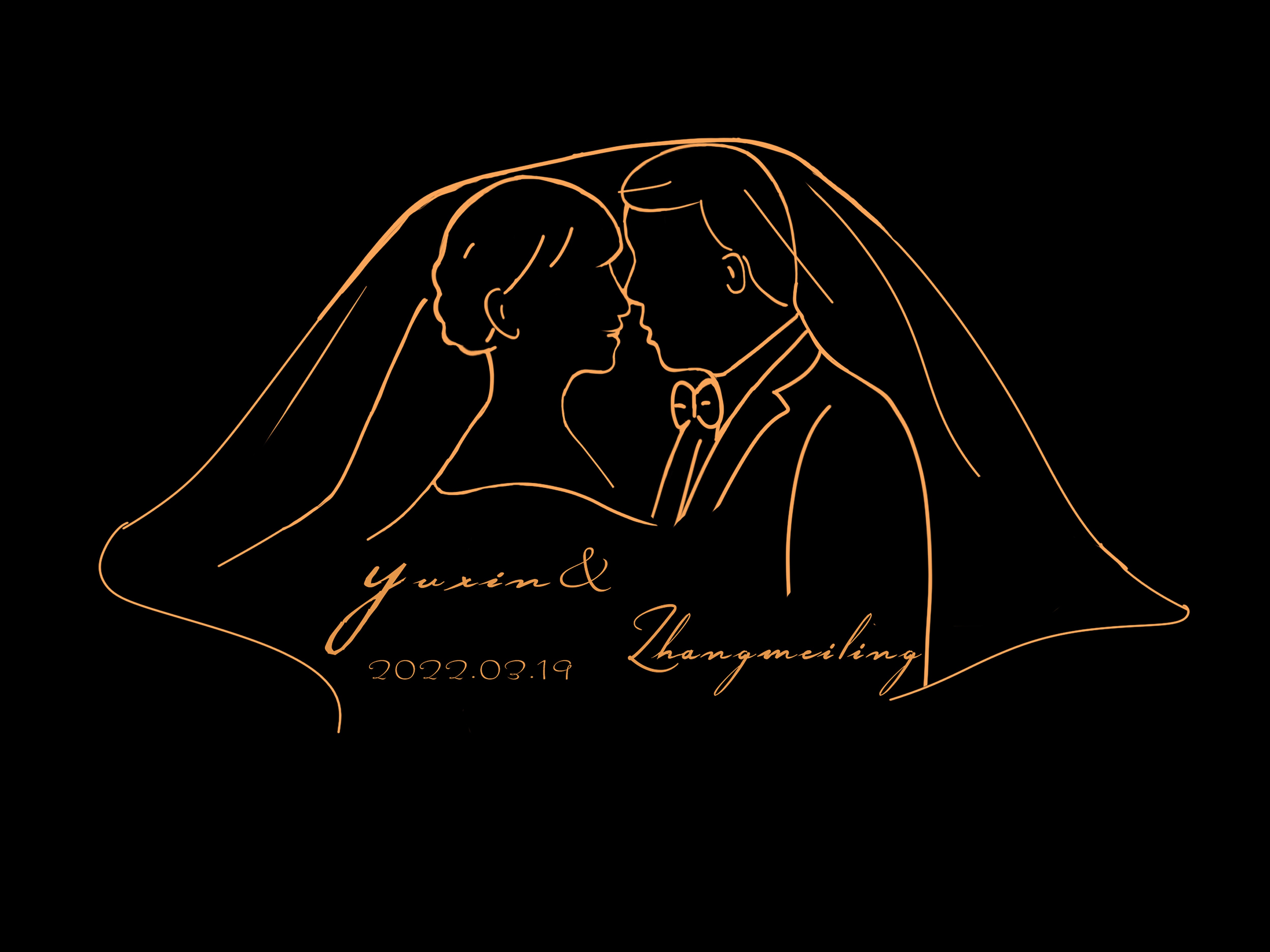婚礼头像logo设计