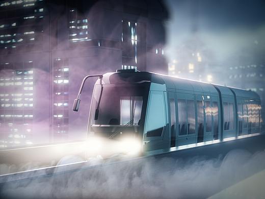 redshift赛博朋克风格电车