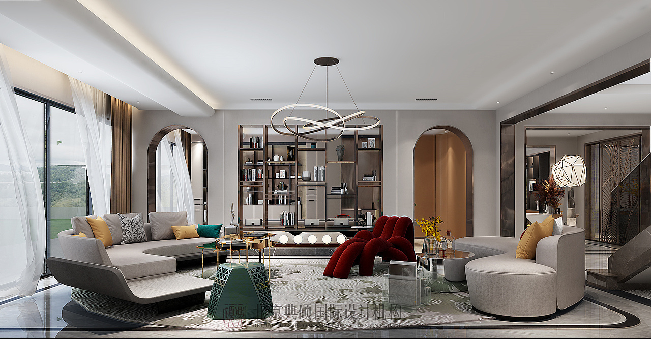 保利公园500㎡现代轻奢风格别墅装修效果图