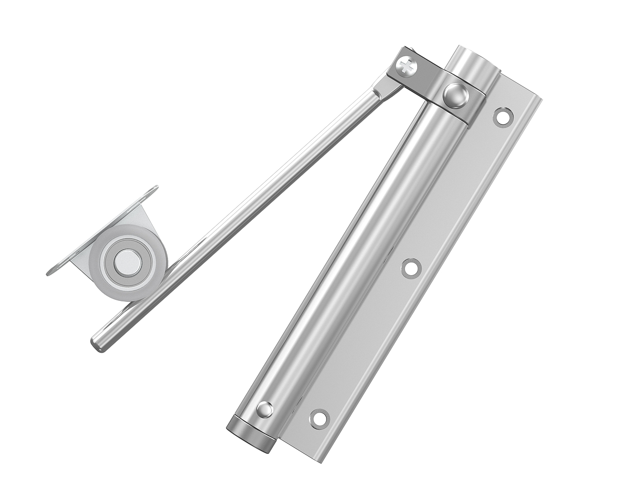 液压闭门器建模型渲染金属材质表现