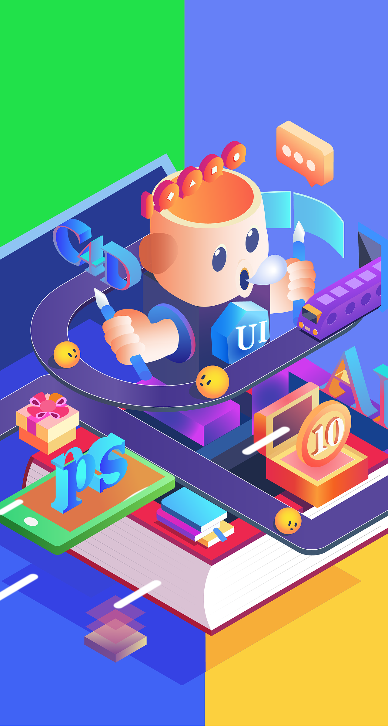 2.5D插画（图ZMjMzOTQzNzU2） - 创作习作 - 站酷设计师行走的小熊猫原创素材 - 站酷ZCOOL