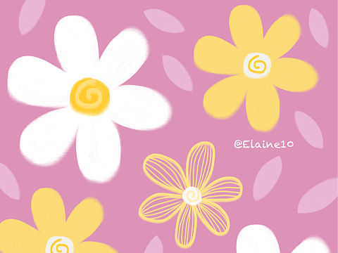 小清新三色大花花（個(gè)人主頁(yè)-ZNjI5NzM5MzI=） - 創(chuàng)作習(xí)作 - 站酷設(shè)計(jì)師Elaine10.原創(chuàng)素材 - 站酷ZCOOL