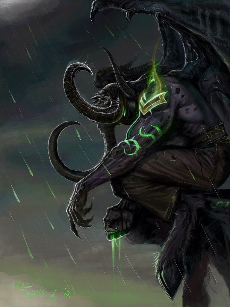 伊利丹|插画|游戏原画|蒜味巧克力_原创作品-站酷zcool