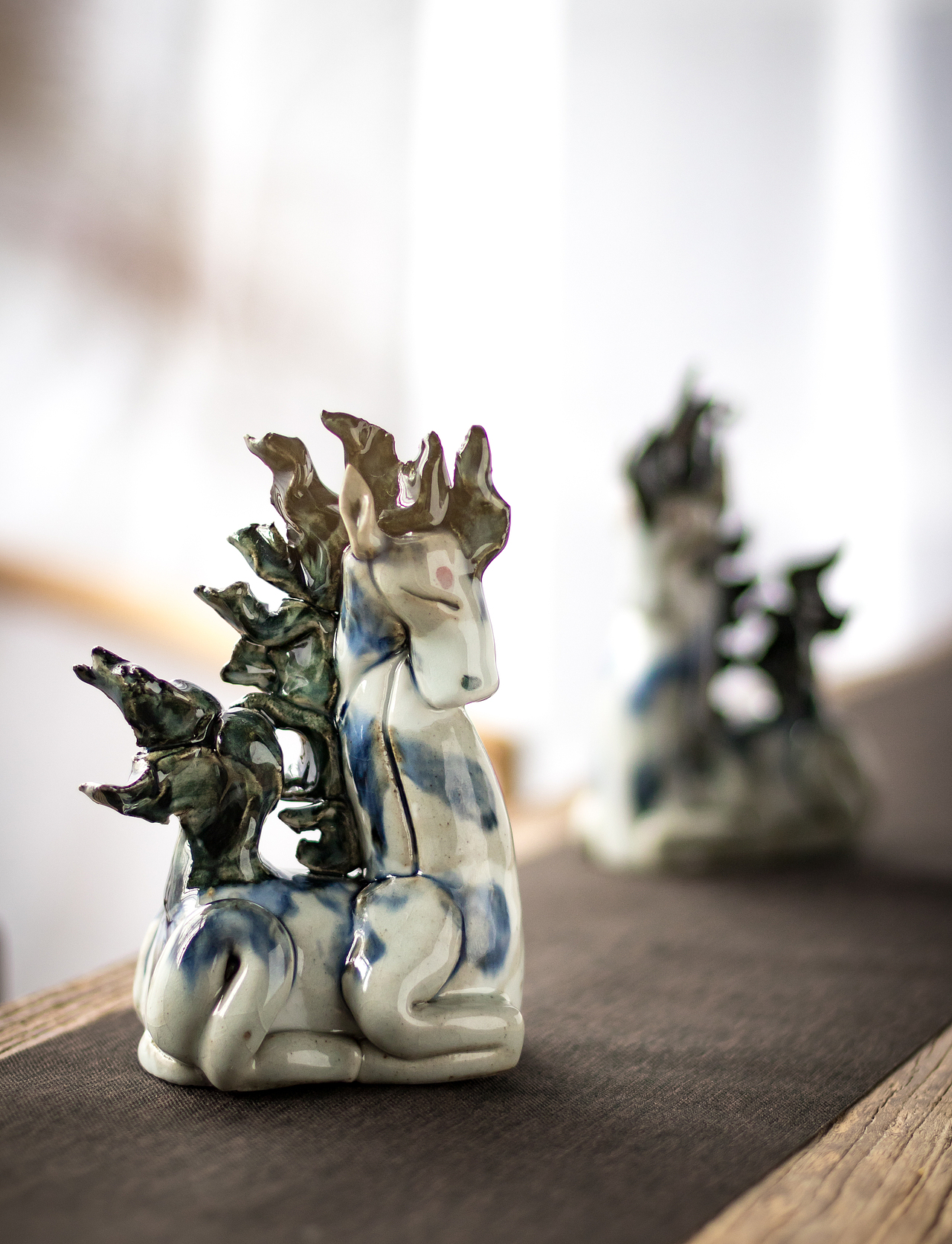 器十二 景德镇手工捏雕 十二生肖彩釉马陶瓷工艺品