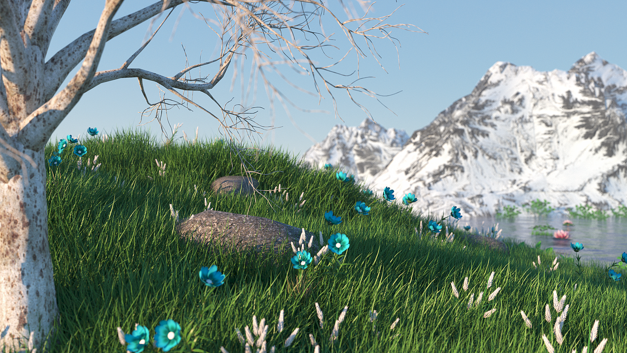 用Octane Render渲染的写实大场景(晨曦)